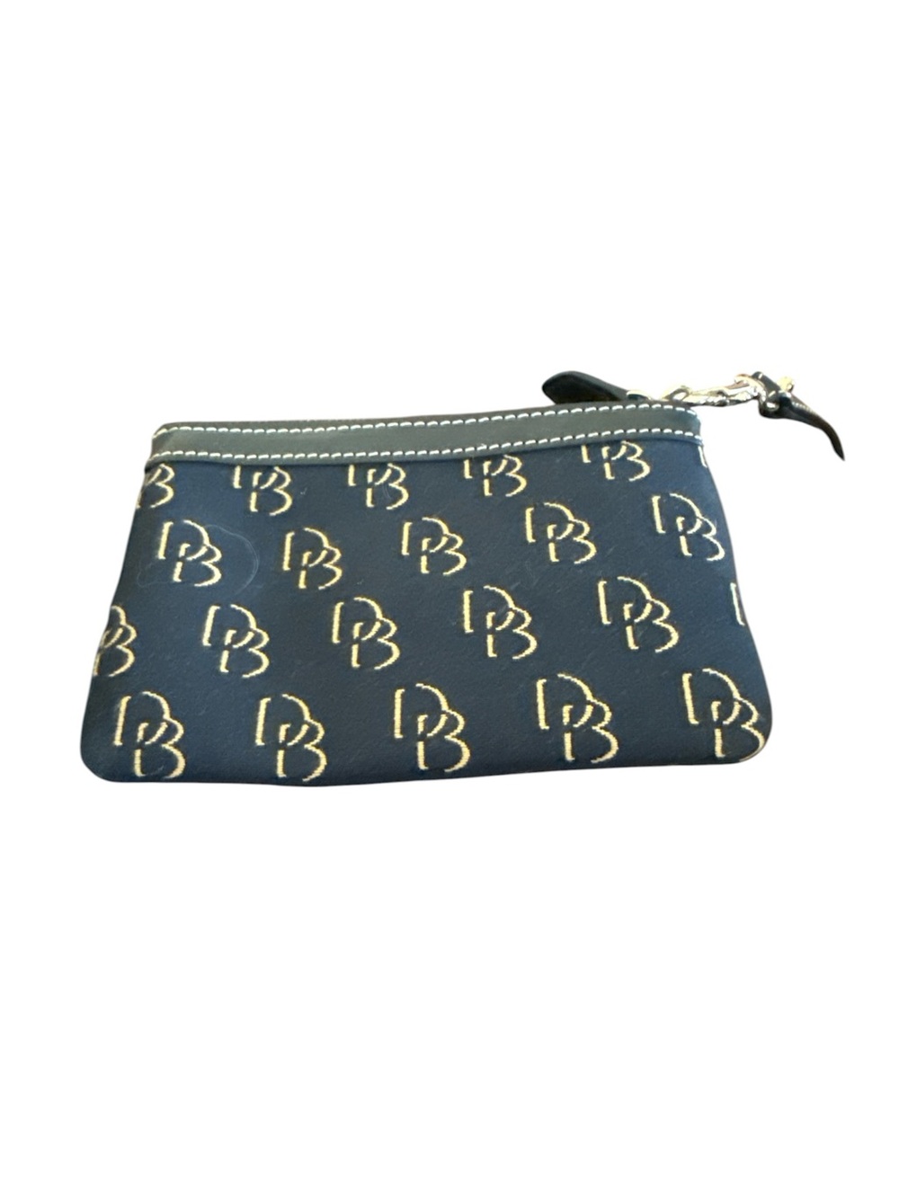 Dooney & Bourke Navy and Gold Logo Wristlet with Strap - Picture 2 of 5